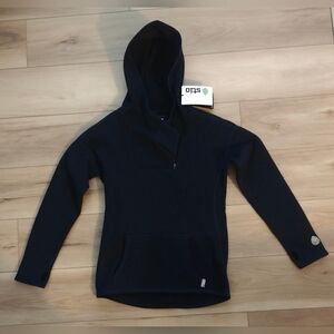 STIO Sweetwater 1/4 Zip Fleece Pullover Hoodie Womens M Navy Mountain Shadow NEW